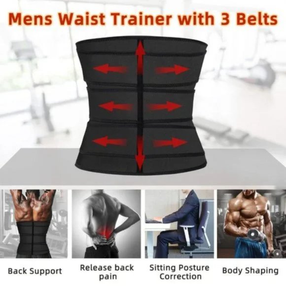 New Mens Waist Trainer Slimming Black - Picture 5 of 8